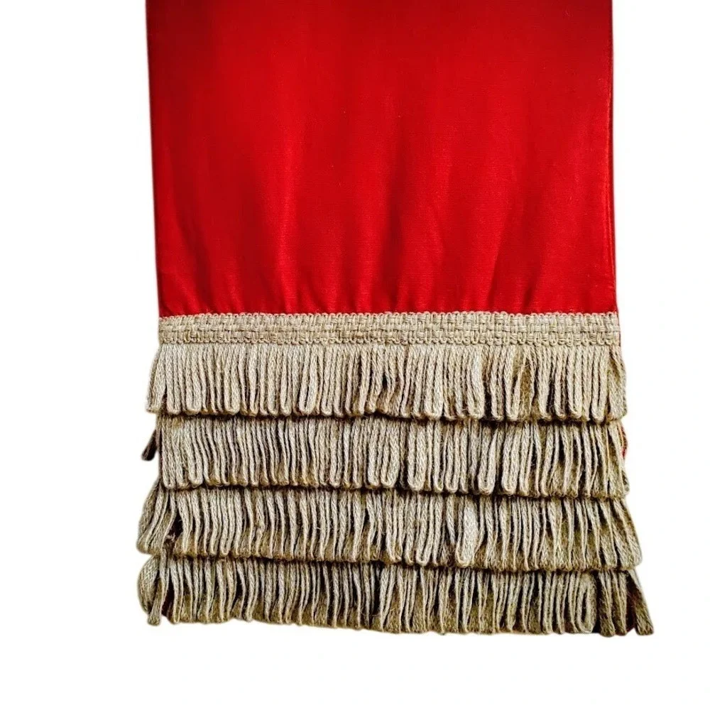 Vintage Red Jute Trim Farmhouse Rustic Table Runner American Patriotic Decor‎